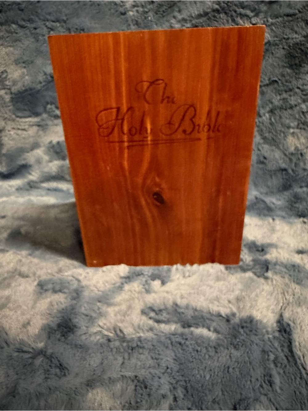 The Holy Bible (Protestant Edition) Wood Box Display - Brown
